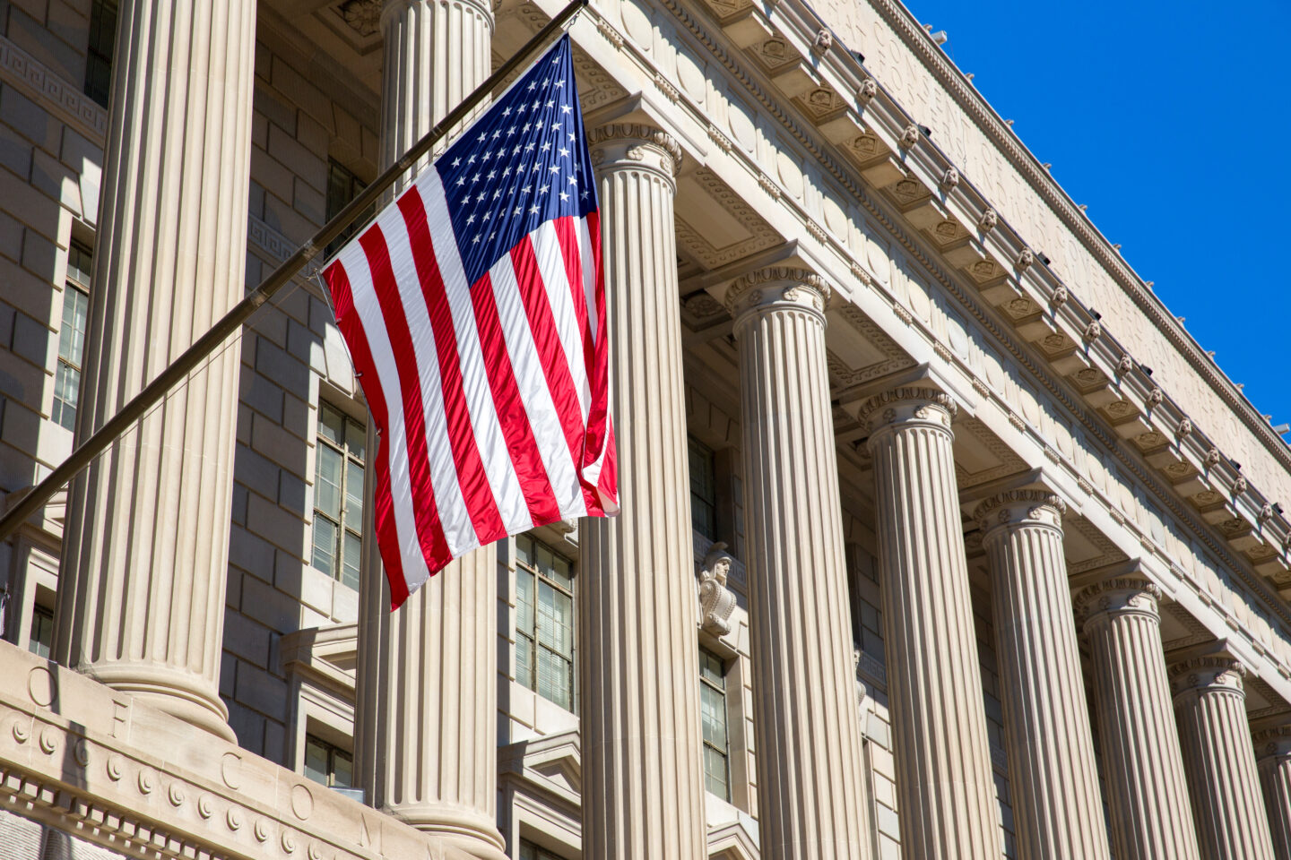 American-Flag-Outside-Government-building