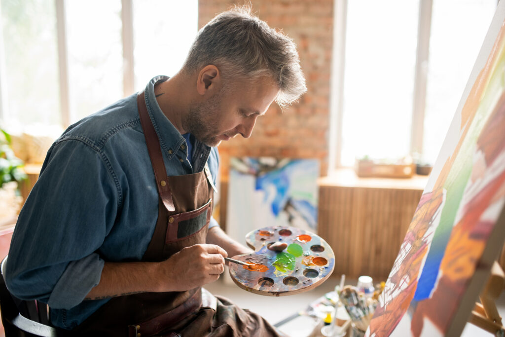 man-painting