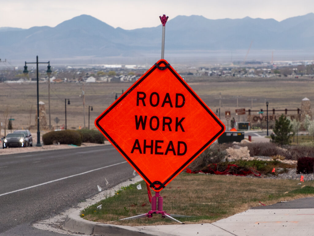 Road-Work-Sign-Close-Up-Pony-Express