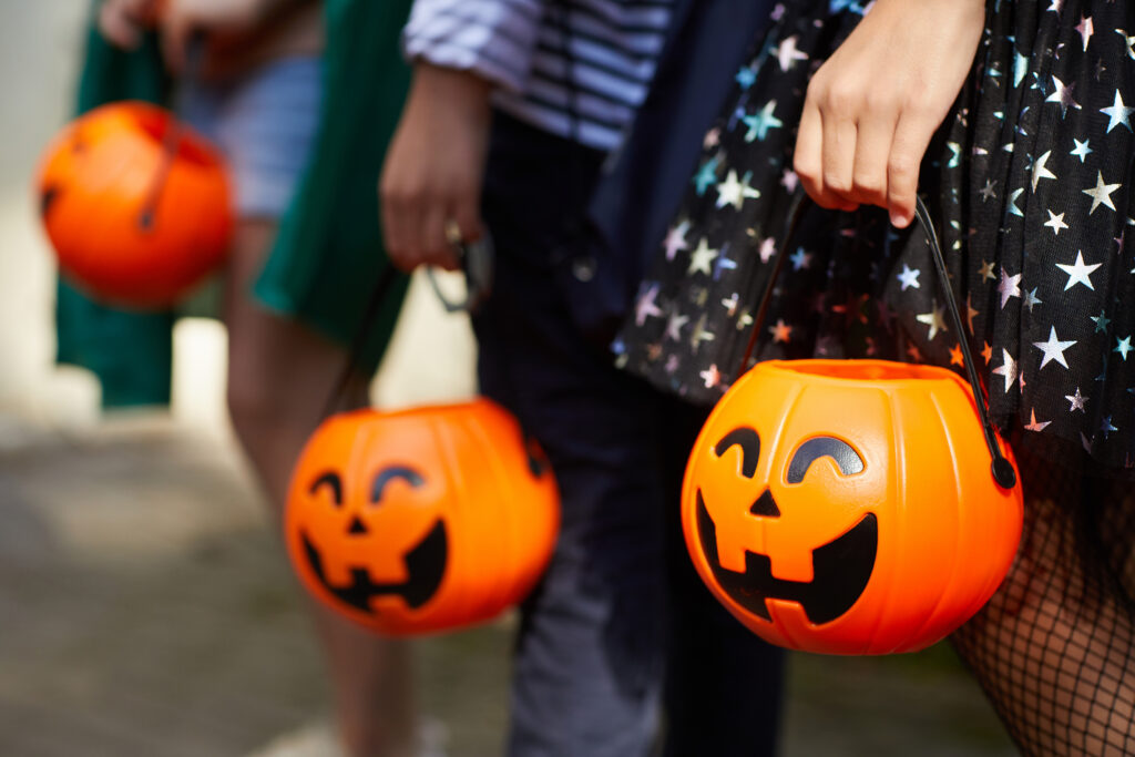 Children participating in Adaptive Trick-or-Treat at Eagle Mountain City Hall