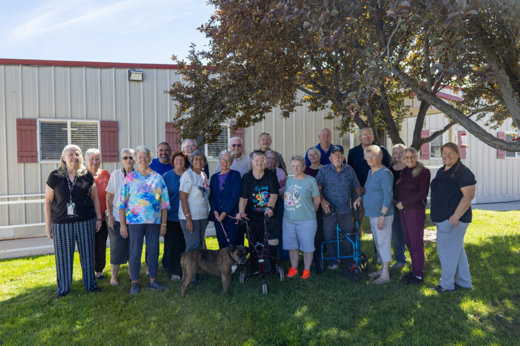 Group of seniors celebrating the Eagle Mountain Senior Center’s 8th anniversary